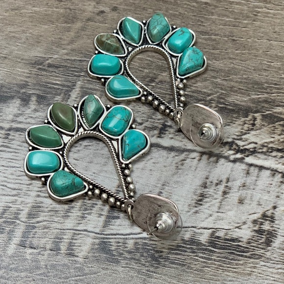 Whispering Winds Turquoise Teardrop Earrings Blue - Picture 6 of 6